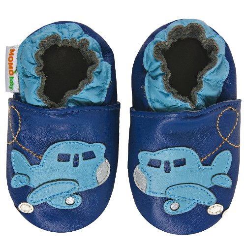 Momo Baby Infant/Toddler Airplane Soft Sole Leather Shoes