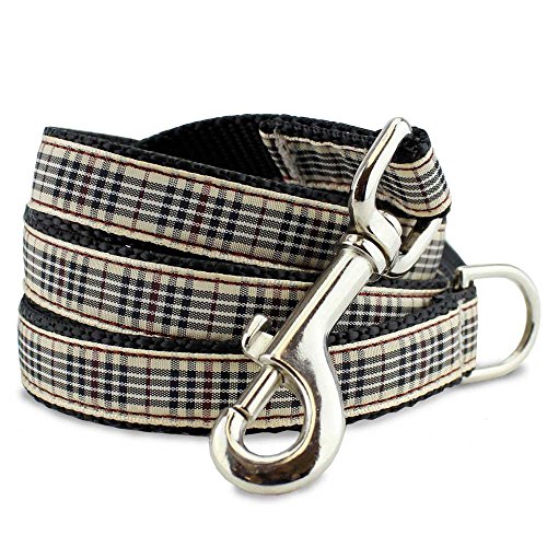 Plaid Dog Leash, London Furberry, 5 ft long, 5/8