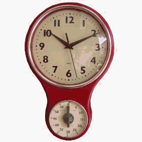 Kirch 1723RED-NEW Kitchen Clock With Timer