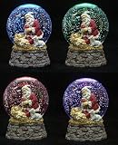 Kneeling Santa LED Color Changing Snow Globe Glitterdome