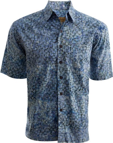Purple Dusk Tropical Hawaiian Batik Shirt By Johari West