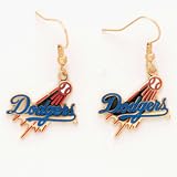 Los Angeles Dodgers Enameled MLB Team Logo Dangle Earrings
