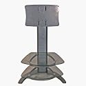 Strand TV Stand with bracket ( for up to 32" VESA mounted LCD TVs: silver with 2 toughened glass shelves )