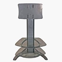 Strand TV Stand with bracket ( for up to 32" VESA mounted LCD TVs: silver with 2 toughened glass shelves )