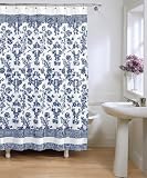 Toile Cotton Blend Fabric Shower Curtain - 70 x 72 inch