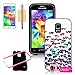 S5 Case,Galaxy S5 Case, Galaxy S5 Back Case, OMIU(TM) [Colorful Hearts] Bran-new Hybrid 2 Layers Shock-Absorption Bumper Cool Hard Back Case Cover Protector Fit For Samsung Galaxy S5 i9600, Sent Screen Protector+Stylus+Cleaning Cloth