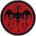Retro Red and Black Flame Breathing Dragon Patrol Patch - 2
