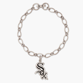 Chicago White Sox Silver Tone Single Charm Bracelet