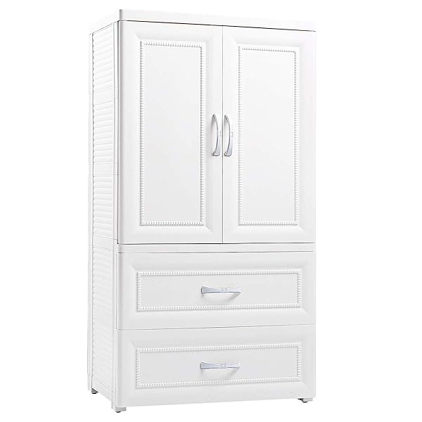 Nafenai Plastic Wardrobe Closet With Door And Drawers Small