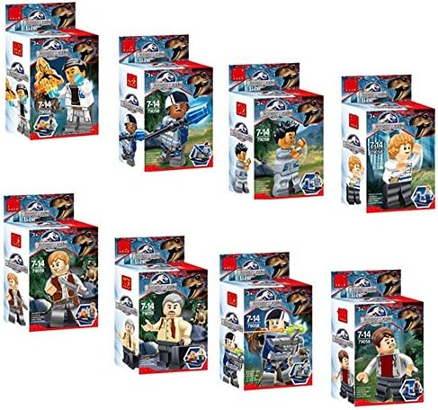 Jurassic World Mini Figure Building Blocks Bricks Assembly Toy 8pcs Not Lego