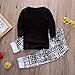 Canis Toddlers Baby Boys Clothes Set Long Sleeve Wild Boy T-Shirt Tops Pants Outfit Winter Spring (70(0-6M),Black+White)