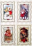 16 'Victorian Lace' Christmas Xmas Cards, with envelopes, 4 TraditionalDesigns