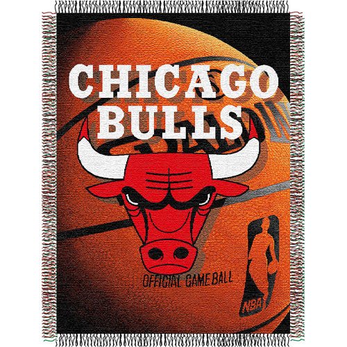 Chicago Bulls NBA Woven Tapestry Throw Blanket (48x60