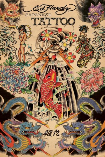 Ed Hardy Tattoo Poster ~ Japanese Tattoo Art ~ 24x36"