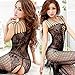 Tenworld Woman Sexy Open Crotch Mesh Fishnet Bodystocking Stocking Lingerie (Black)