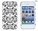 Black Flower Embossed Hard Case for Apple iPhone 4, 4S (AT&T, Verizon, Sprint)