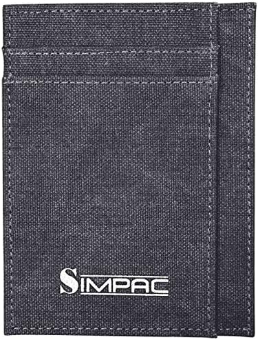 Simpac Canvas Front Pocket Wallet Minimalist Wallet RFID Blocking Mens Slim Wallet (black)