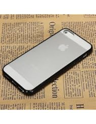 TPU Gel Silicone Frame Bumper Soft Case Matte Hard Back Cover for Iphone 5 5th (Black Clear)