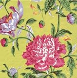 Caspari Set of 2 Floral Chintz Set of 20 Paper Cocktail Napkin, Green