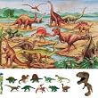 Melissa & Doug Dinosaurs Floor Puzzle with Dino Toob Set of 3 Items