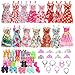 BARWA 32 pcs Barbi Doll Clothes and Accessories 10 pcs Party Dresses 22 pcs Shoes, Crown, Necklace Accessories for 11.5 inch Doll
