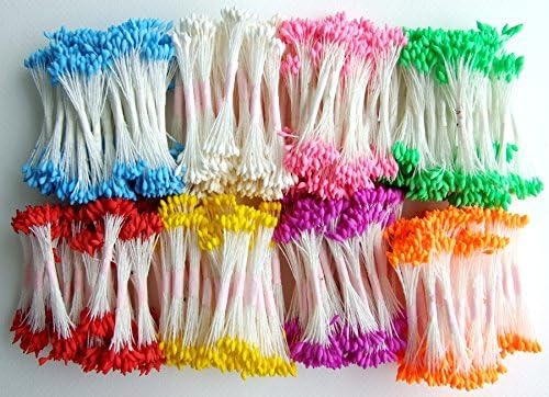 Mini Mixed Stamen Pollen Flower Craft Artificial Scrapbook Floral Round Wire Stem Card