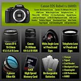 Canon EOS Rebel T3i 18 MP CMOS Digital SLR Camera and DIGIC 4 Imaging + EF-S 18-55mm f/3.5-5.6 IS Lens + Canon 75-300mm f/4-5.6 III USM Lens + 2x Telephoto lens + Wide Angle Lens (4 Lens Kit) + 32GB SDHC Memory Card + 2 Extra Batteries + Car+Home Charger + 3 Piece Filter Kit + UV Filter + Full Size Tripod + Shockproof Case + Accessory Kit Canon EOS Rebel T3i 18 MP CMOS Digital SLR Camera and DIGIC 4 Imaging + EF-S 18-55mm f/3.5-5.6 IS Lens + Canon 75-300mm f/4-5.6 III USM Lens + 2x Telephoto lens + Wide Angle Lens (4 Lens Kit) + 32GB SDHC Memory Card + 2 Extra Batteries + Car+Home Charger + 3 Piece Filter Kit + UV Filter + Full Size Tripod + Shockproof Case + Accessory Kit