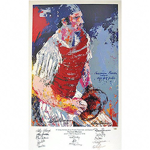 Thurman Munson New York Yankees Autographed Litograph by Leroy Neiman