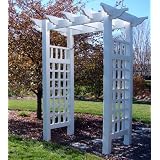The Plantation Multi Width Tan Vinyl Arbor by In the Garden and More