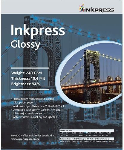 Inkjet Glossy Photo Paper 11"x17" 50 Sheets PCUG111750