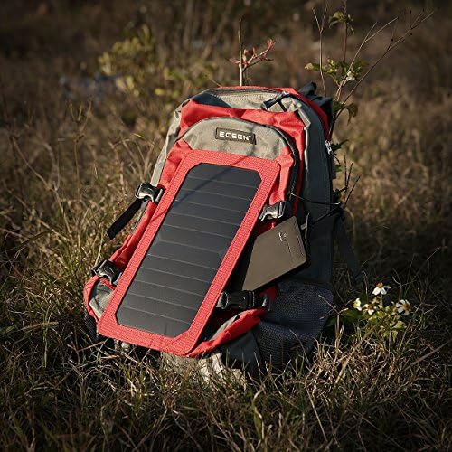 ECEEN® Solar Powered Backpack Sun Chargered Bag Pack With 10000Mah Waterproof Power Bank Charger（FREE）For iPhone 6 plus 5S 5C 5 4S 4, iPods, Samsung Galaxy S5 S4, S3, S2, Note 4 3 2, Most Kinds of Android Smart Phones, Windows Phone And More Other Devices