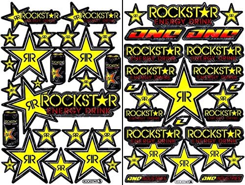 2 Rockstar Energy Drink Metal Mulisha Yamaha Kawasaki Motocross Racing Helmet Motorcycle Decal Sticker