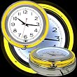 14 Inch Double Ring Neon Clock Yellow Outer White Inner (fls)