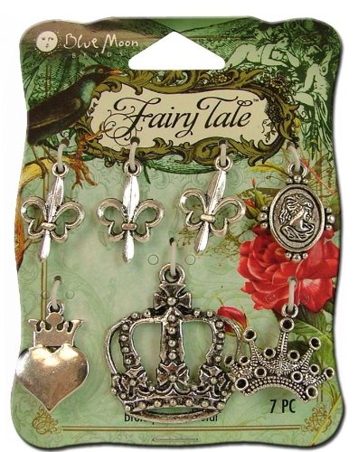 Blue Moon Beads - Fairy Tale - Metal Jewelry Charm - Royal Accessory - Antique Silver