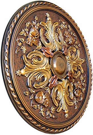 Fine Art Deco 242106 Hand Painted Ceiling Medallion 32-3/4 in. Finished in Bronze, Gold and Copper