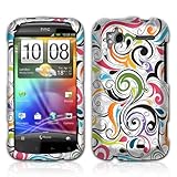 Fincibo (TM) Colorful Swirl Flowers 2D White Faceplate Hard Plastic Protect ....
