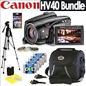 Canon Vixia HV40 HD HDV 10X Optical 200X Digital Zoom 2.7 inch Widescreen LCD Camcorder + Accessory Bundle