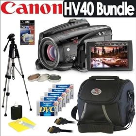 Canon Vixia HV40 HD HDV 10X Optical 200X Digital Zoom 2.7 inch Widescreen LCD Camcorder +... by Canon