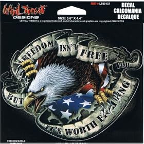 FREEDOM EAGLE 5.75X6 - Lethal Threat Decals -