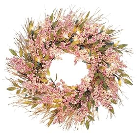 GKI Bethlehem Lighting 35 Clear/White Frost Mini Light Designer 24-Inch Wreath