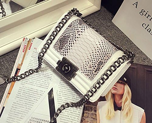 MISASHA Coco Inspired CC05 Multipurpose White Snake Pithon Leather Le Boy Original Case Bag