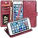 iPhone 7 Case, Moze iPhone 7 Wallet Case [4 Card Slots ] [Wrist Strap] [Stand Feature] PU Leather Flip Wallet Case Cover for iPhone 7 (4.7) - Wine Red