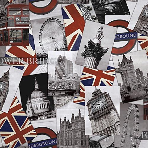 LONDON FLAGS WALLPAPER 10MTR ROLL by Grandeco UK Ltd