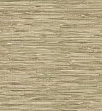 Brewster 414-44139 Destinations by The Shore Grasscloth Leaf Wallpaper, 20.5-Inch x 396-Inch, Neutrals
