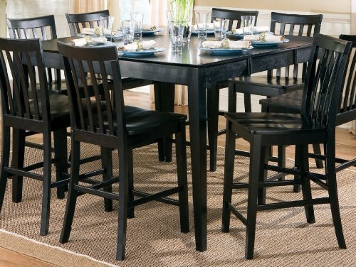 Coaster Counter Height Dining Table in Rich Black Finish