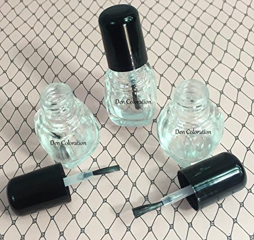Den Co. Generic Empty 5 ml Tiny Nail Polish Bottles 3 Pack with Cap and Brush