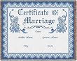 Certificate of Marriage Blue - 69 x 48 Blanket/Throw