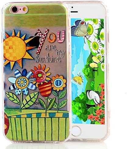 [ 3D Stereo Relief Texture Pattern ] Luxury Floral Painted painting Hard Plastic transparent Case cover for iphone 6 6s plus 4.7 5.5 inch Full Protection TPU Silicon cases covers (Green 6/6s)