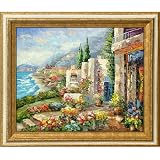 Floral Bay Framed Oil Painting