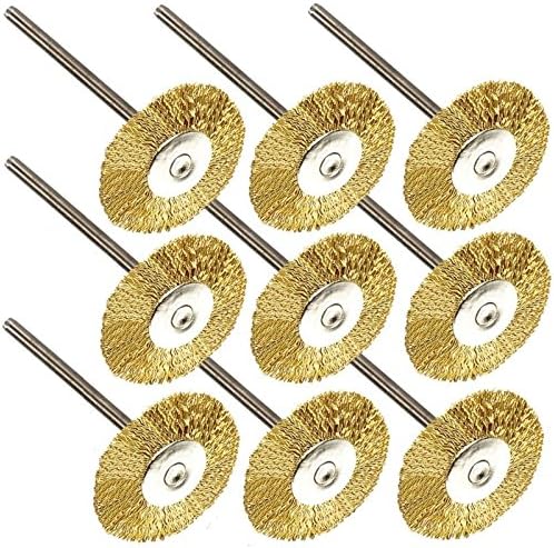 RT- 53LB 9PC Large Brass Bristle Brushes for Dremel Accessories For Rotary Tools